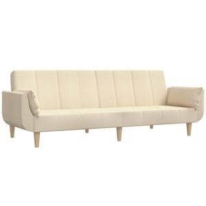 vidaXL 2-personers sovesofa med 2 puder stof cremefarvet