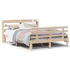 vidaXL sengeramme med sengegavl 135x190 cm massivt fyrretr&aelig; hvid