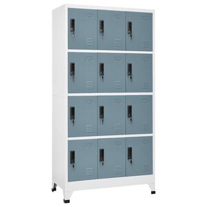 vidaXL skab 90x45x180 cm st&aring;l lysegr&aring; og m&oslash;rkegr&aring;