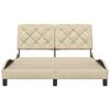 vidaXL Sengeramme uden madras Creme 120x200 cm Stof