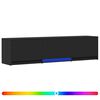 vidaXL TV-bord med LED 165 x 34 x 40 cm Sort Konstrueret tr&aelig;