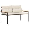 vidaXL Udend&oslash;rs b&aelig;nk 2 -Seater 116 x 67,5 x 72 cm polyrattan Cremehvid