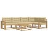 vidaXL Udend&oslash;rs sofagruppe 6 stk. Hvid og Beige Polyester