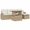 vidaXL Havesofa S&aelig;t 6 stk. Beige polyrattan