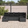 vidaXL Sofa S&aelig;t med pude med opbevaring Sort polyrattan