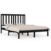 vidaXL sengeramme 135x190 cm Double massivt fyrretr&aelig; sort
