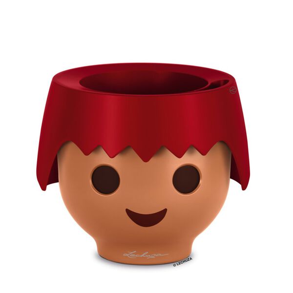 LECHUZA bordplantekrukke OJO ALL-IN-ONE ildrød