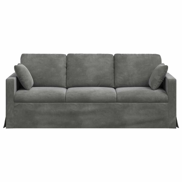 vidaXL Sofa M&oslash;rkegr&aring; 198 x 78 x 80 cm Fl&oslash;jl