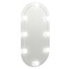 vidaXL spejl med LED-lamper 80x40 cm oval glas