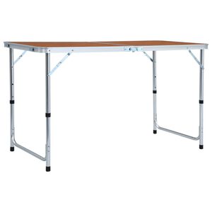 vidaXL foldbart campingbord aluminium 120 x 60 cm