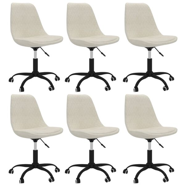 vidaXL drejelige spisebordsstole 6 stk. stof cremefarvet