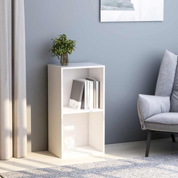 vidaXL bogreol med 2 hylder 40x30x76,5 cm konstrueret træ hvid