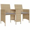 vidaXL 2-personers havesofa med bord og skamler polyrattan beige