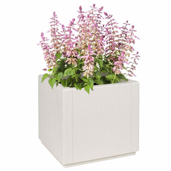 vidaXL Blomsterkasse Hvid 36 x 36 x 35 cm Plastik