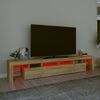 vidaXL tv-skab med LED-lys 230x36,5x40 cm sonoma-eg
