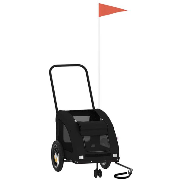 vidaXL cykeltrailer til k&aelig;ledyr oxfordstof og jern sort