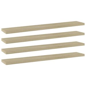 vidaXL boghylder 4 stk. 60x10x1,5 cm konstrueret tr&aelig; sonoma-eg