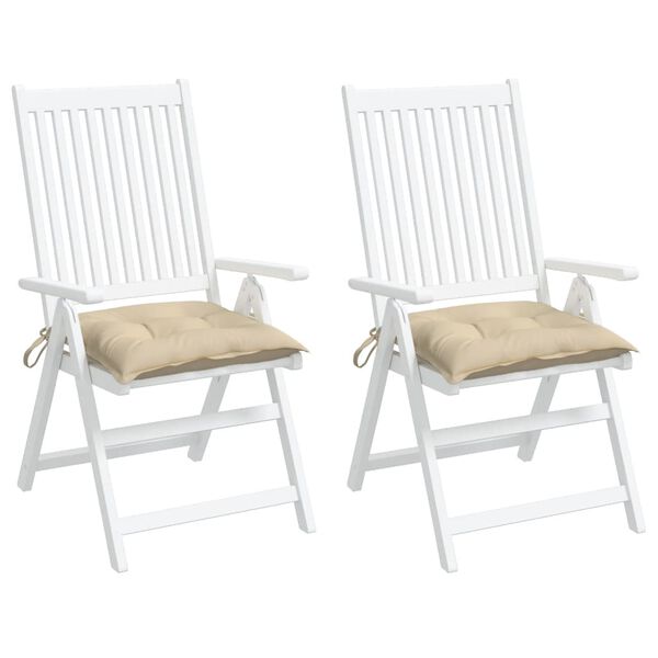 vidaXL stolehynder 2 stk. 40x40x7 cm oxfordstof beige