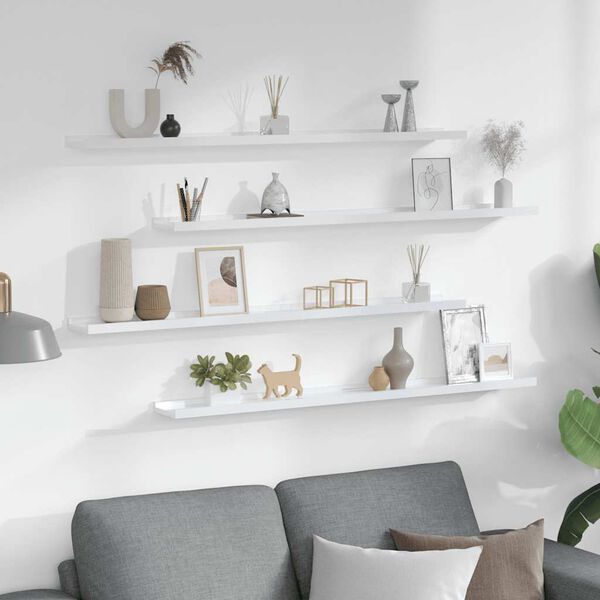 vidaXL v&aelig;ghylder 4 stk. 100x9x3 cm hvid h&oslash;jglans