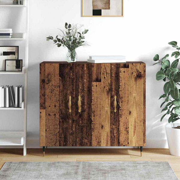 vidaXL Sideboard Gammelt tr&aelig; 90 x 34 x 80 cm Konstrueret tr&aelig;