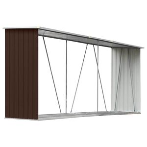 vidaXL br&aelig;ndeskur til haven 330x84x152 cm galvaniseret st&aring;l brun