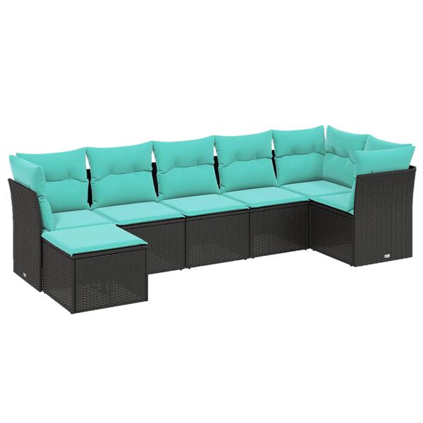 vidaXL sofas&aelig;t til haven 8 dele med hynder polyrattan brun