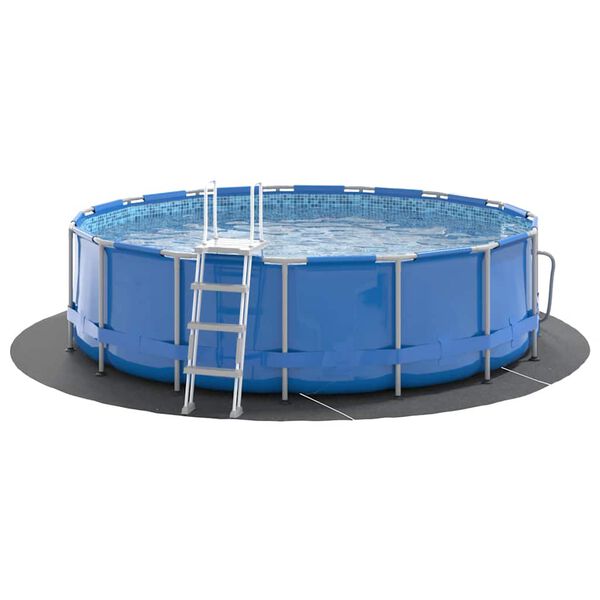 vidaXL poolunderlag &Oslash;306 cm polyester-geotekstil lysegr&aring;