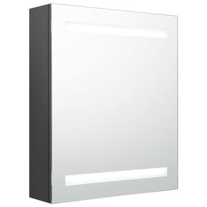 vidaXL badev&aelig;relsesskab med spejl + LED-lys 50x14x60 cm gr&aring;