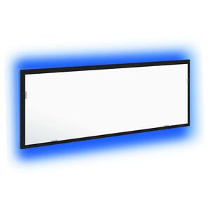 vidaXL LED badev&aelig;relsesspejl med spejl Sort eg 100 x 8,5 x 37 cm Glas