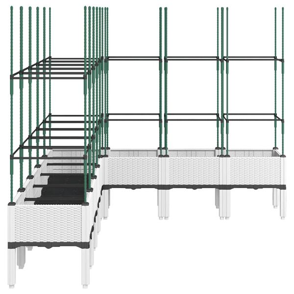 vidaXL plantekasse med espalier 200x160x142,5 cm PP hvid