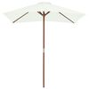 vidaXL parasol 150x200 cm træstang sandfarvet