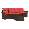 vidaXL Sofa S&aelig;t 5 stk. Brun polyrattan