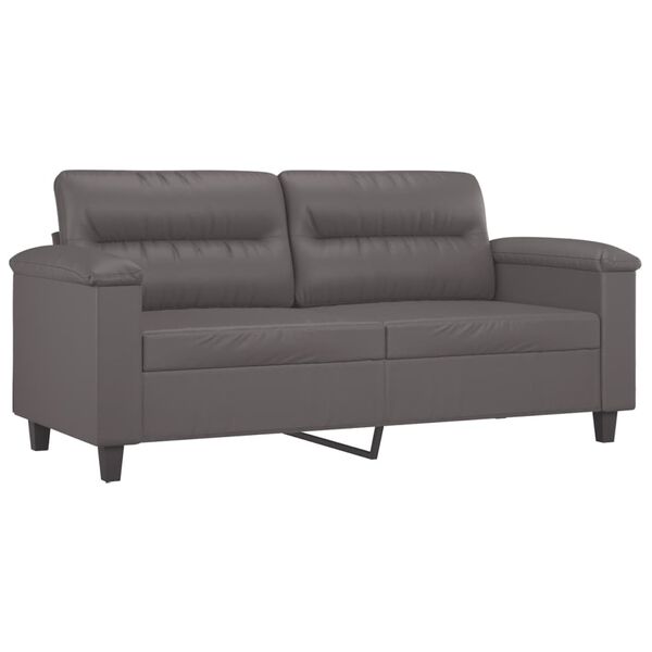 vidaXL 2-personers sofa 140 cm kunstl&aelig;der gr&aring;