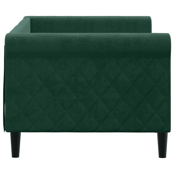 vidaXL daybed 80x200 cm velour mørkegrøn