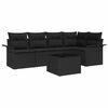 vidaXL Havesofa S&aelig;t med pude 6 pcs polyrattan