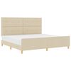 vidaXL Sengestel med hovedg&aelig;rde Creme 200 x 200 cm Stof