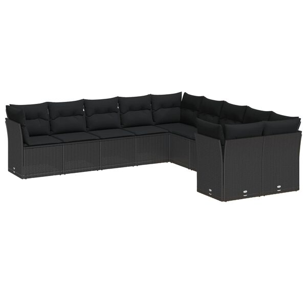 vidaXL Havesofa S&aelig;t 13 pcs Sort polyrattan