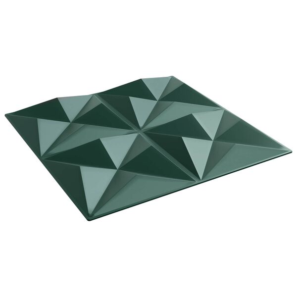 vidaXL V&aelig;gpaneler 48 pcs Origami Gr&oslash;n 50 x 50 cm XPS Skum