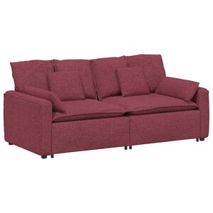 vidaXL modulsofa med hynder vinr&oslash;d