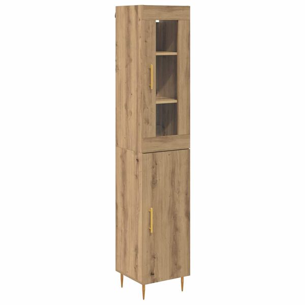 vidaXL Highboard 2 pcs Artisan Egetr&aelig; Konstrueret tr&aelig;