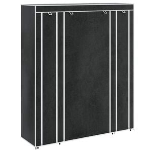 vidaXL stofkl&aelig;deskab med rum og st&aelig;nger 45 x 150 x 176 cm sort