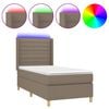vidaXL kontinentalseng med LED-lys 80x200 cm stof gr&aring;brun