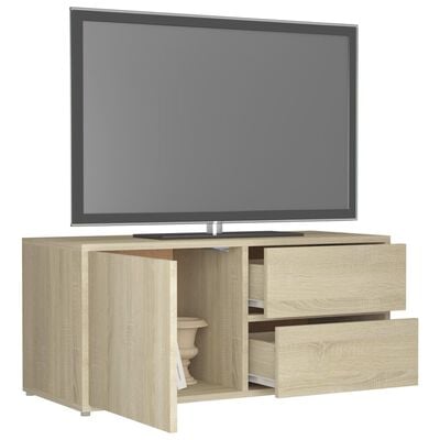 vidaXL tv-bord 80x34x36 cm konstrueret træ sonoma-eg