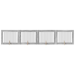 vidaXL Hundehegn med stativer 4 pcs Gr&aring; sonoma-eg 100 x 80 cm