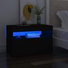 vidaXL sengebord med LED-lys 2 stk. 60x35x40 cm konstrueret tr&aelig; sort