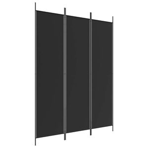 vidaXL 3-panels rumdeler 150x200 cm stof sort