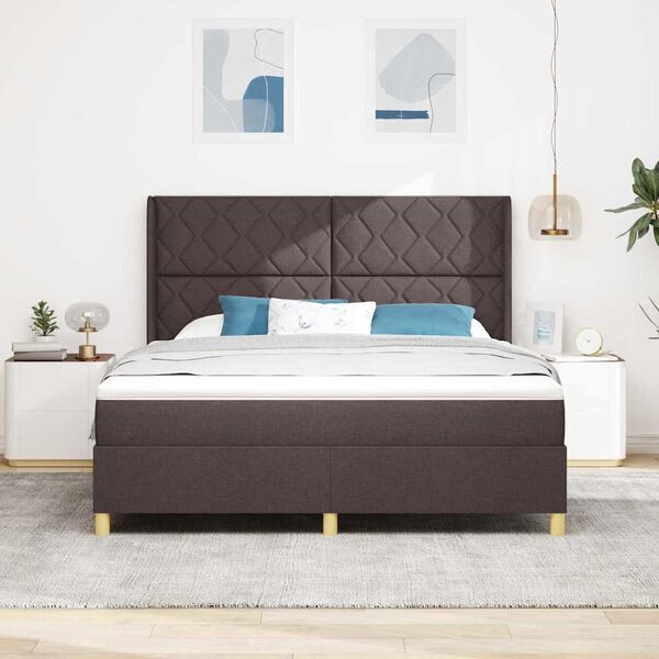 vidaXL Box spring seng med madras Brun 180 x 200 cm Stof