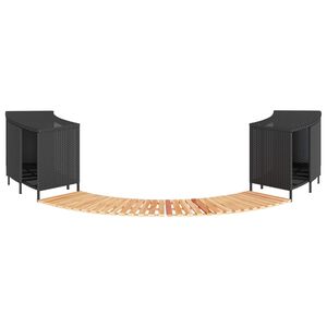 vidaXL spakant polyrattan og massivt akacietr&aelig; sort
