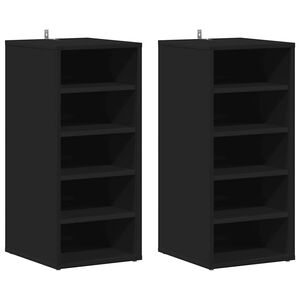 vidaXL skoreoler 2 stk. 31,5x35x70 cm konstrueret tr&aelig; sort