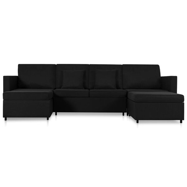 vidaXL 4-personers sovesofa med udtræk stof sort